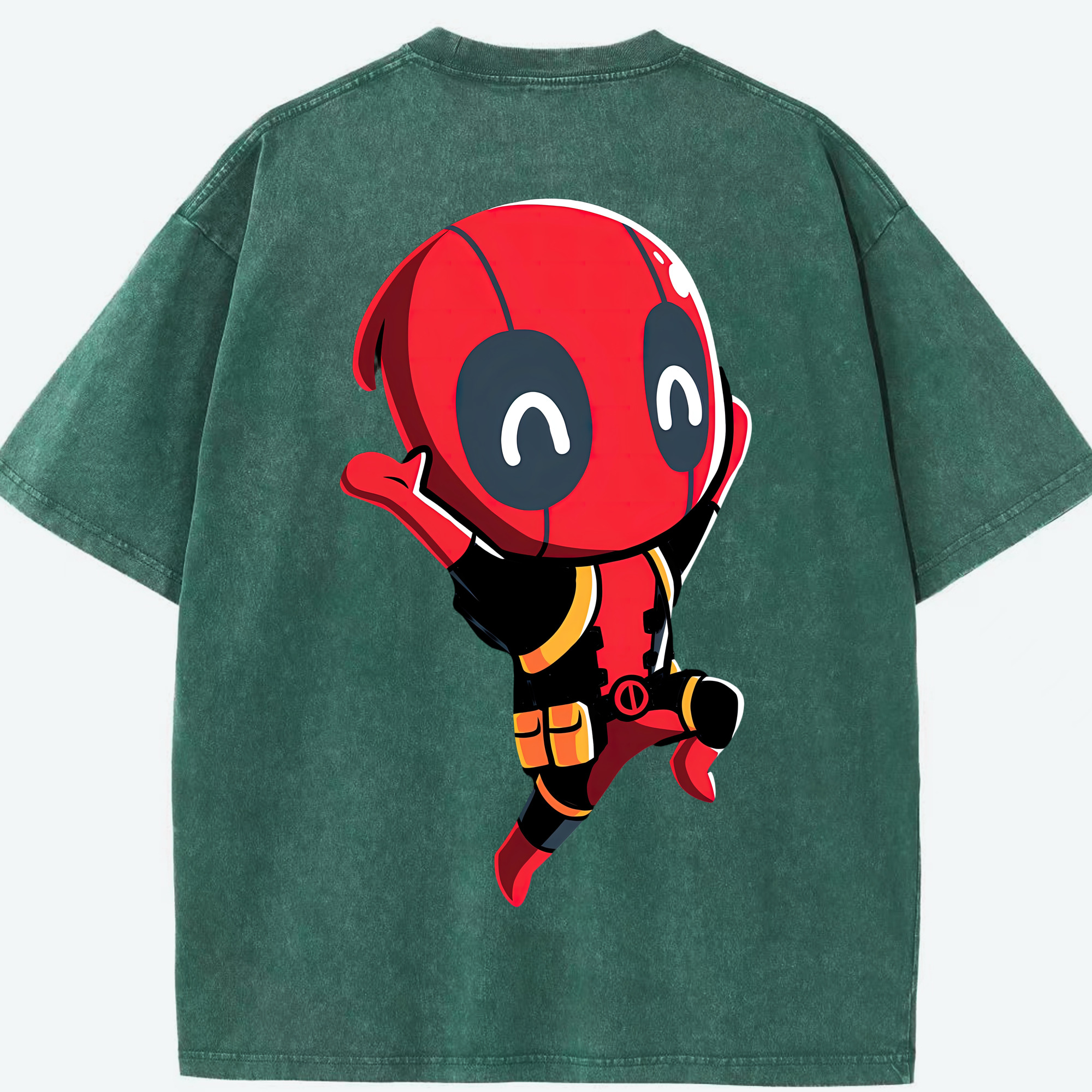 （画像用） Deadpool デッドプール 綿100% ヴィンテージ風 半袖Tシャツ（背面プリント）